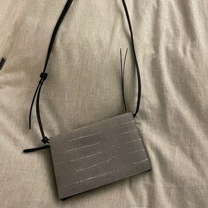 All saints Claremont Croc-Embossed Chain Cross Body Bag